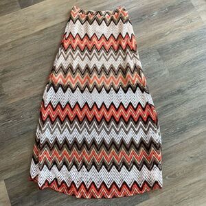 Papaya maxi skirt open knit partially lined size small